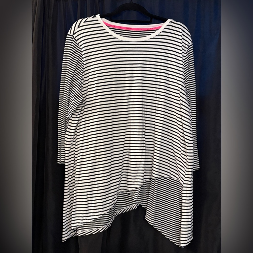 Calvin Klein Black and White Long Sleeve Top